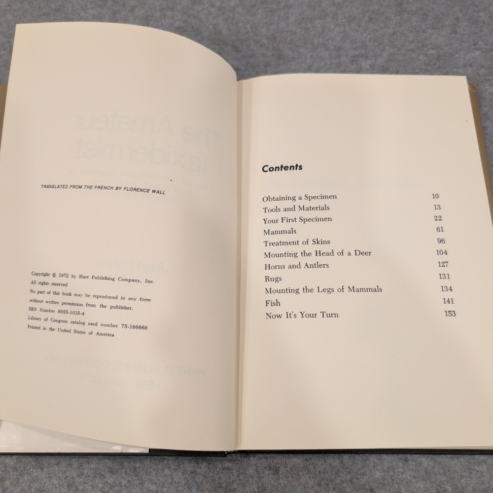 The Amateur Taxidermist Jean Labrie 1972 Hardcover How To Stuff Mount Animals - Picture 2 of 2